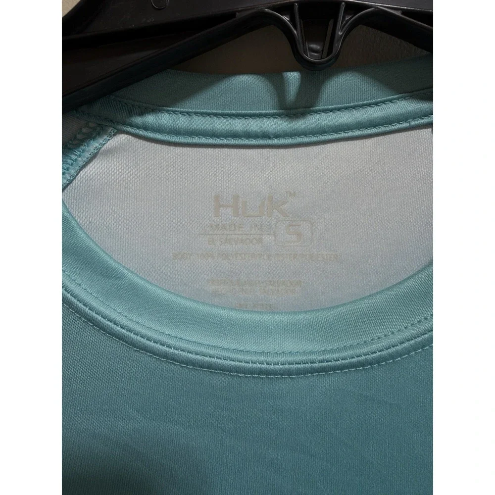 Huk men's blue Green long sleeve shirt Small Polyester Fishing - Picture 3 of 5